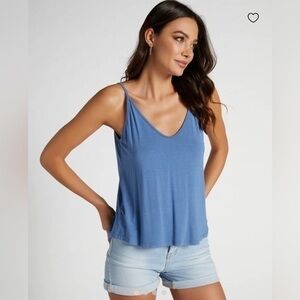 Zara Blue Flowy tank top size small